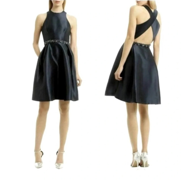 Monique Lhuillier ML We Belong Together Dress Blue Size 0 - Picture 1 of 15